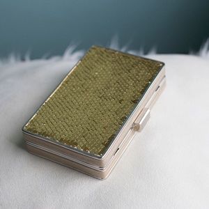 NWT Bebe Gold Sparkle Statement Clutch